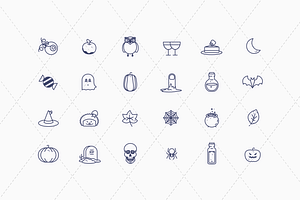 24 Halloween Illustrated Icons