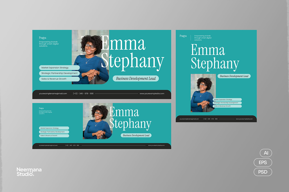 Teal Minimal Startup Email Signature, a Social Media Template by Neermana (Photo 1 of 4)