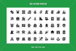 Christmas party icons, an Outline Icon by Wencory