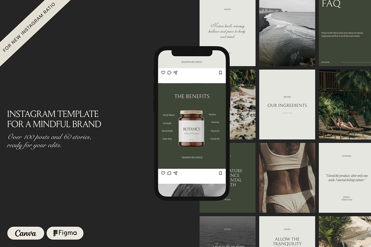 Minimalist Instagram Template Bundle, a Social Media Template by CremayPomdaStudio (Photo 1 of 10)