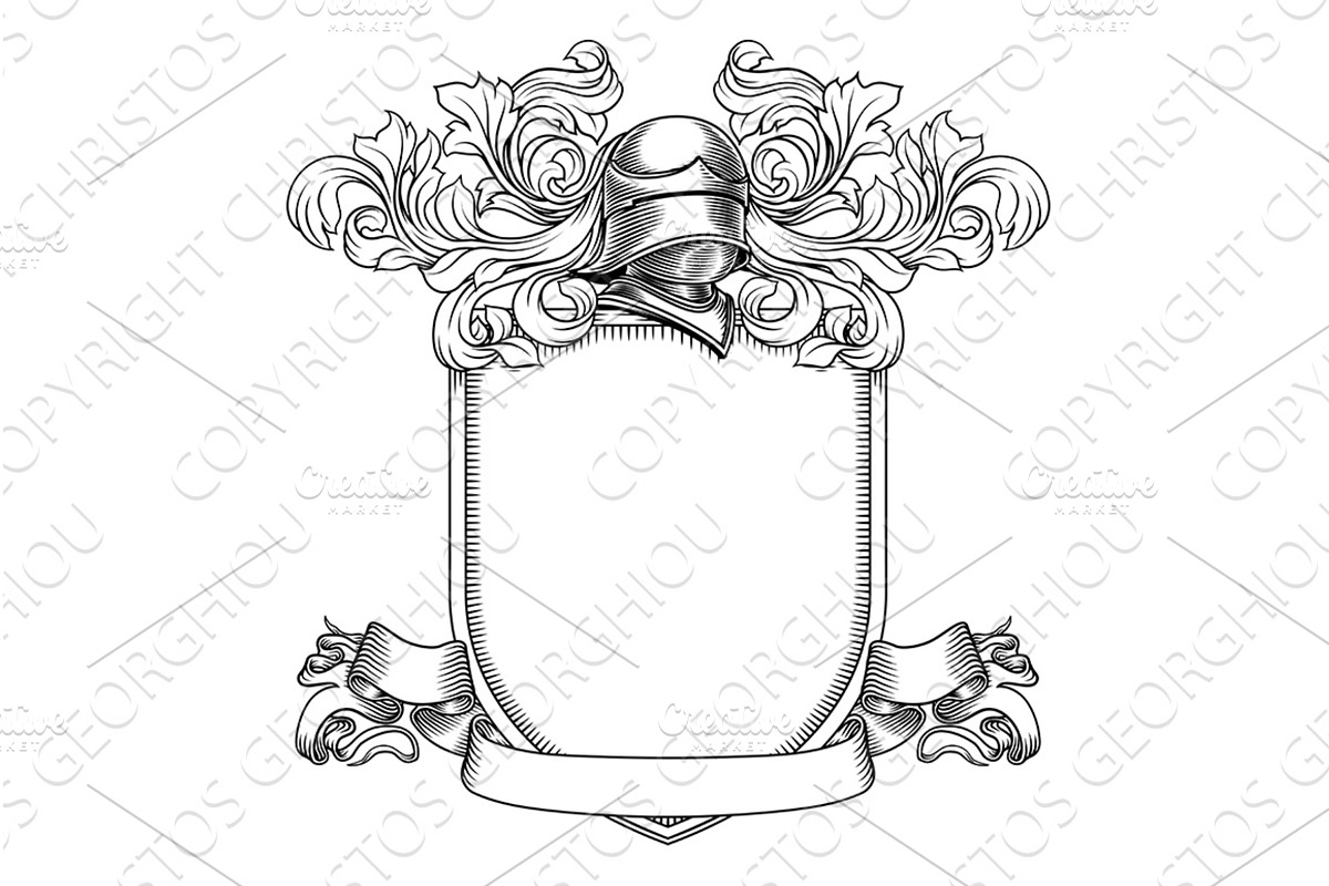 Coat of Arms Crest Knight Family, a Decorative Illustration by Christos Georghiou