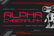 Alpha Cyberpunk - Modern Sci-fi Font, a Sans Serif Font by Nirmana Visual (Thumbnail 1 of 9)