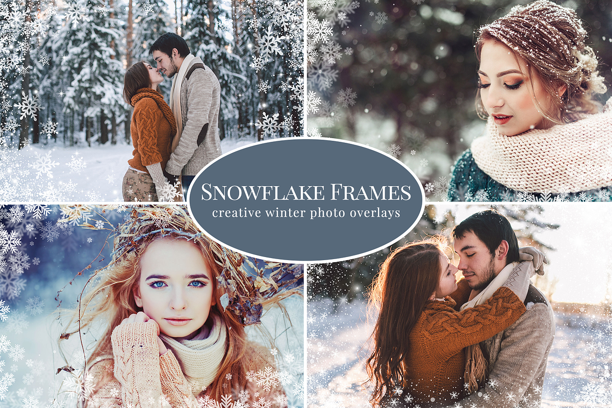 Snowflake Frames photo overlays, a Layer Style Add-On by BrownLeopard (Photo 1 of 6)