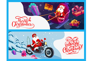 Christmas Banner With Santa