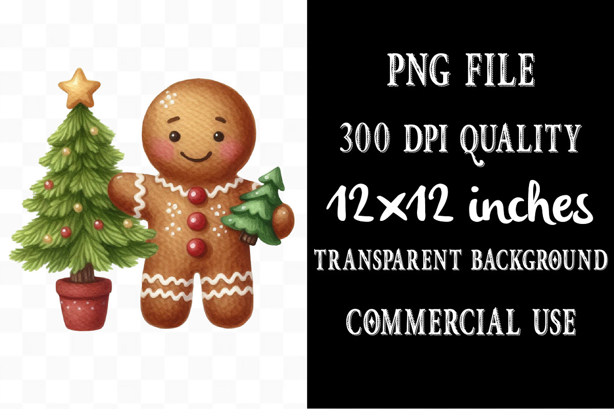 Cute Christmas Watercolor Clipart, an Illustration by Designking (Photo 4 of 5)