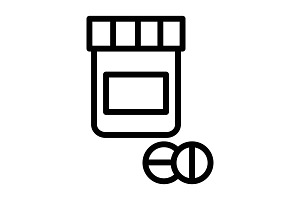 Bottle Pill icon, an Outline Icon by Sumberpangan