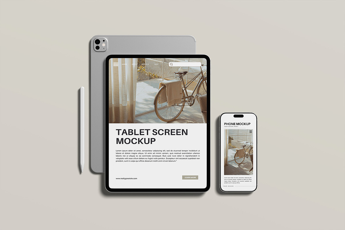 Tablet and Smartphone Mockup, a Device Mockup by ZifaraDesign (Photo 5 of 5)