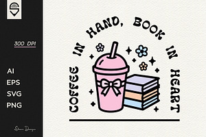Cute Pastel books & Coffee Lover, a Graphic by shaondesigns