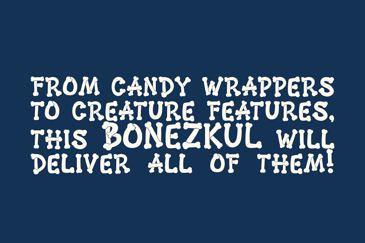 BONEZKUL – Bone Shaped Font, a Font by TypeTasty Font (Photo 11 of 11)