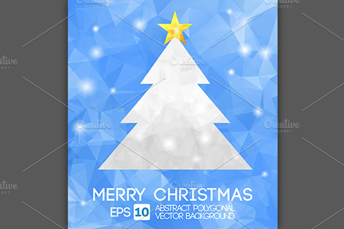 Christmas Tree Polygonal Design, an Illustration by VectorCat