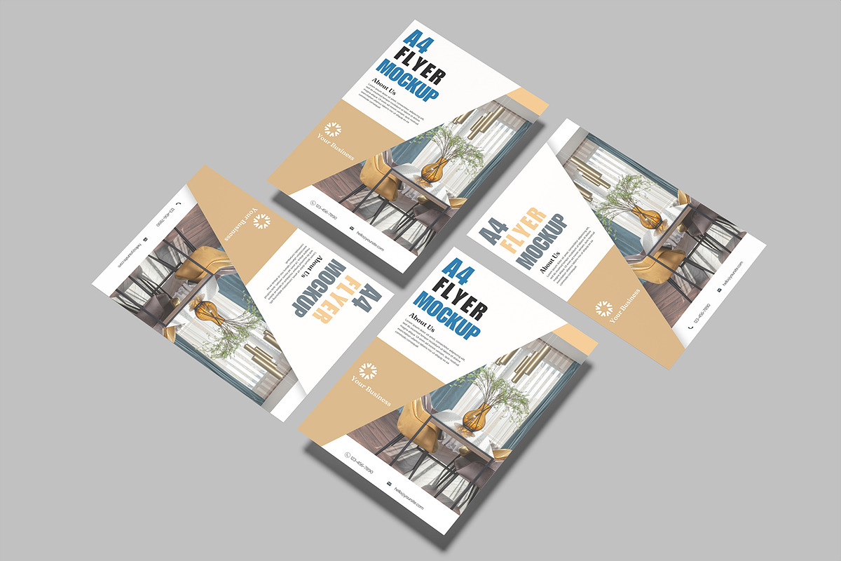A4 Flyer Mockup, a Flyer Template by lamorastudio (Photo 6 of 11)