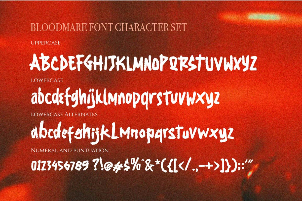 Bloodmare - display font, a Handwritten Font by Olexstudio (Photo 7 of 8)
