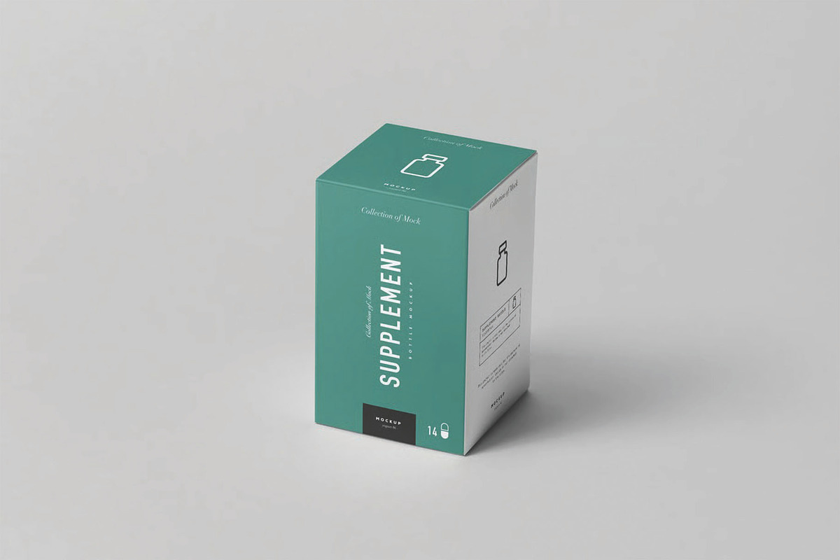 Supplement Jar and Box Mockup, a Packaging Mockup by DesignRushMarket (Photo 5 of 12)