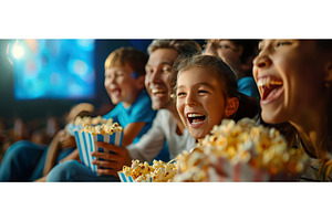 Excited Children Watching Movie and, an Architecture Photo by piter.goskov