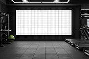 Wide Gym Wall Poster Mockup, an Advertising Mockup by graphypix (Thumbnail 3 of 4)