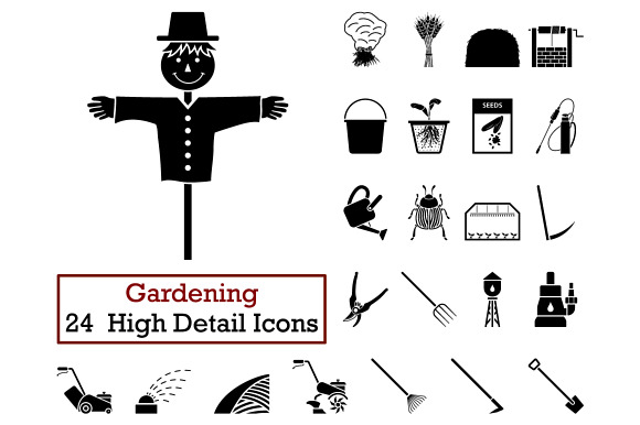 Set Of 24 Gardening Icons