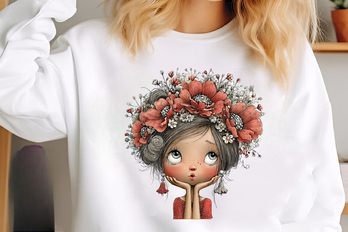 Whimsical spring girls clipart, an Illustration by SinaCreation (Photo 7 of 11)