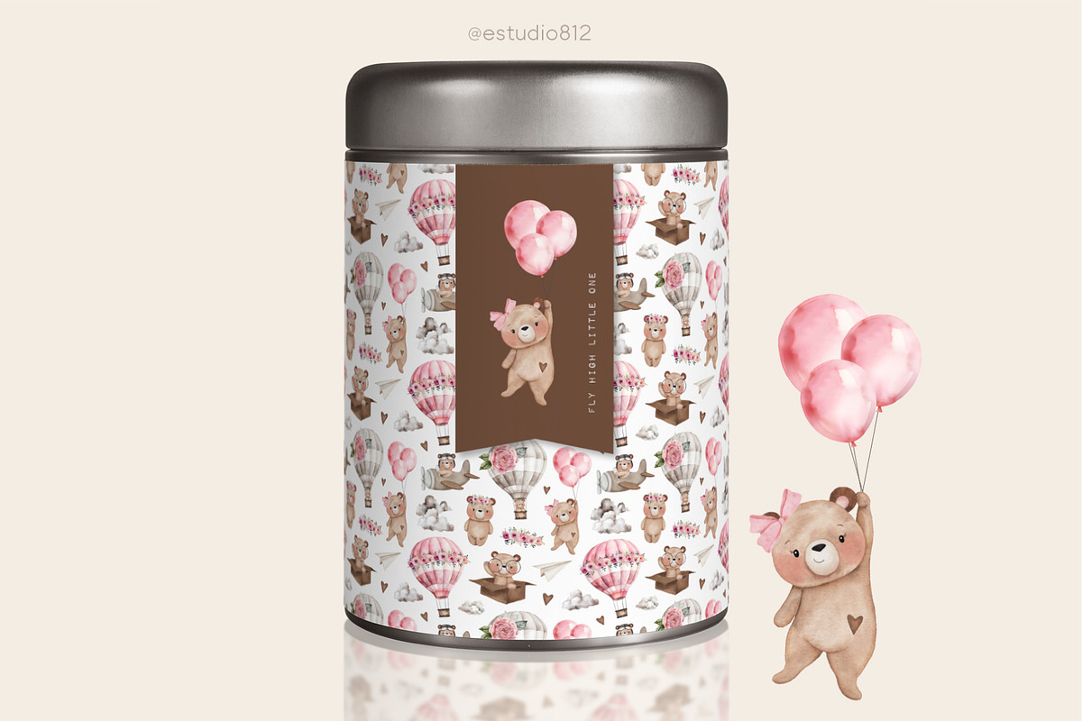 Little bear watercolor set, an Animal Illustration by Estudio 812 (Photo 5 of 7)