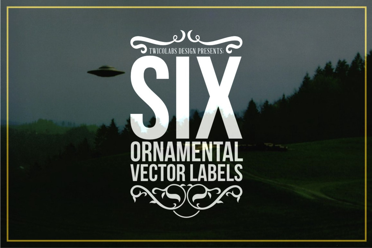 6 Ornamental Vector Labels