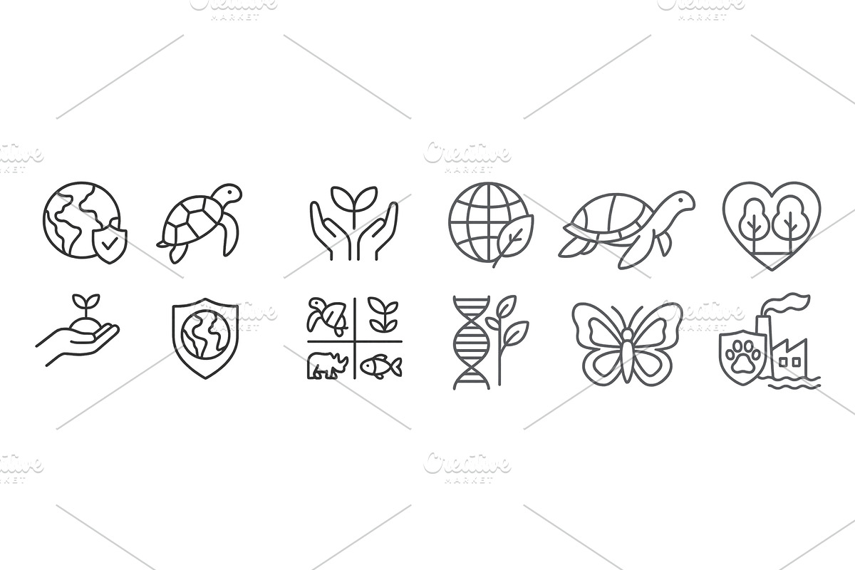 Icons representing environmental, an Animal Illustration by ZinetroN
