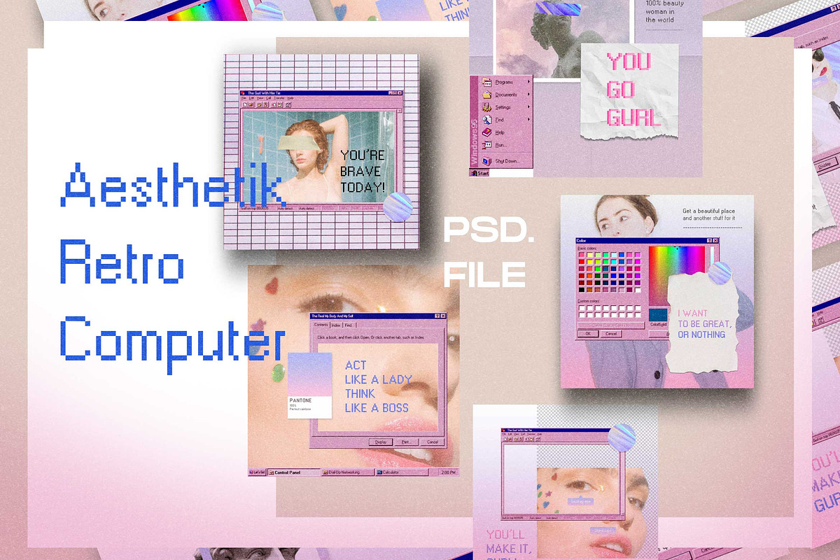 Aesthetik - Retro Computer, a Social Media Template by Dirtytemp Studio (Photo 2 of 6)