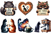 Cat Silhouette Love Coffee Clipart, an Illustration by Pixels.Craft (Thumbnail 3 of 8)