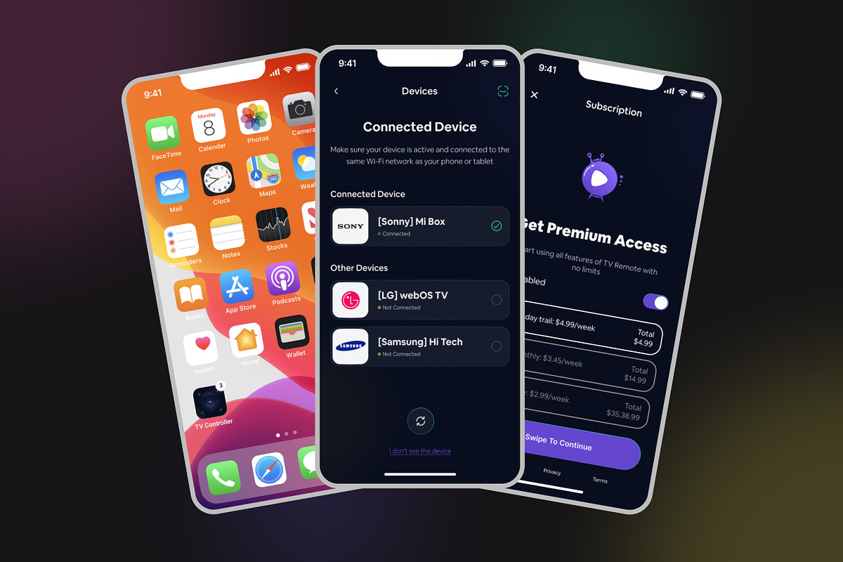 Universal TV Remote Dark Theme Kit, an App Template by DesignBox (Photo 3 of 3)