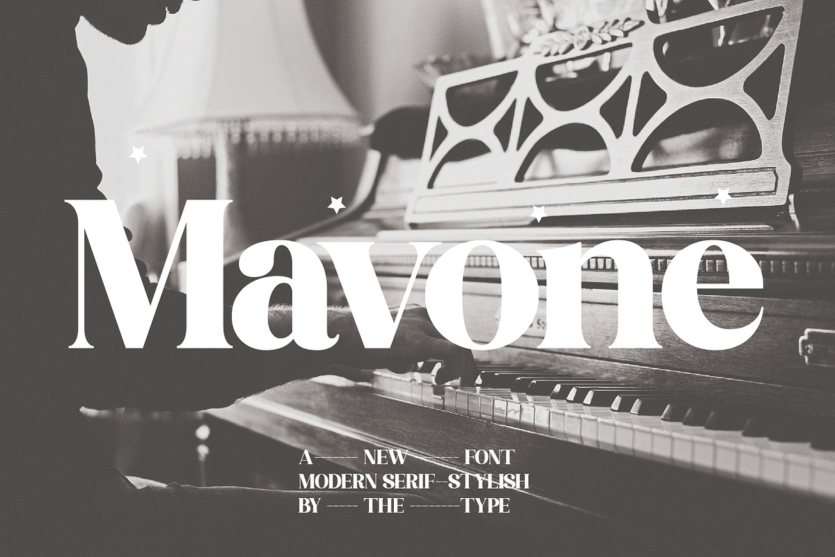 Mavone | Modern Serif Typeface, a Serif Font by Artdez (Photo 1 of 4)