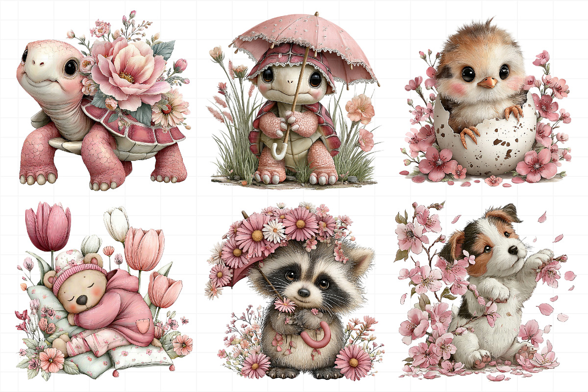 Whimsical Spring Animal Clipart, an Illustration by Daily.Designs (Photo 4 of 8)