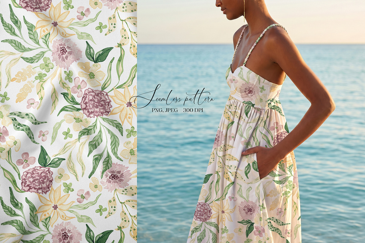 Spring Botanical Floral Pattern, a Pattern Graphic by SirenaArt (Photo 2 of 17)