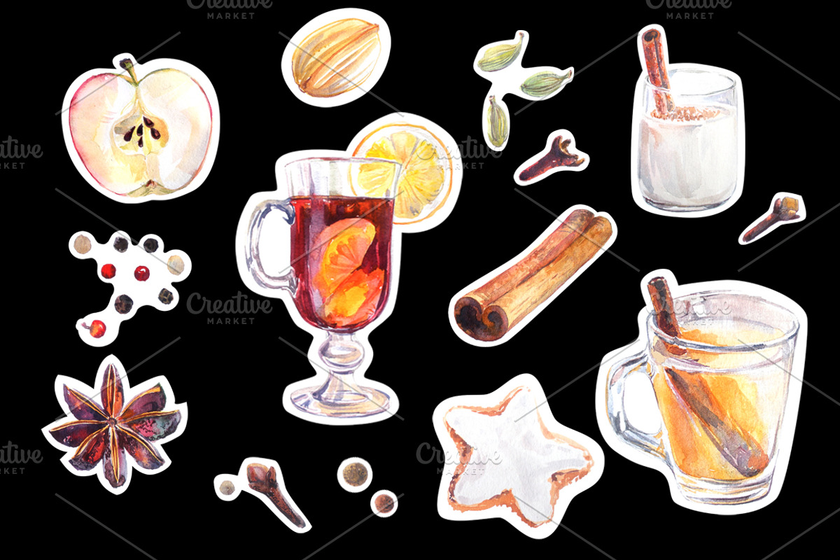 Watercolor Christmas collection, a Food Illustration by airdynamic (Photo 4 of 5)