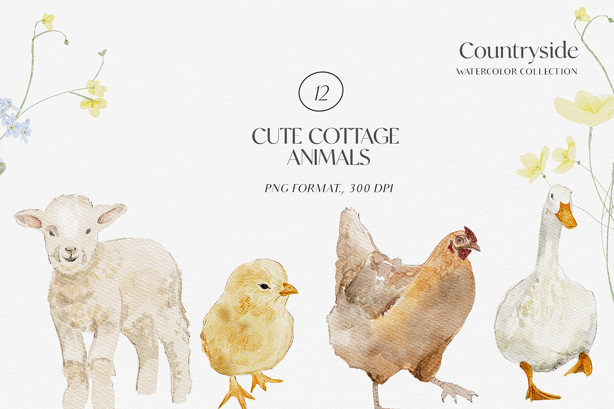 Cottage spring farm kids watercolors, an Animal Illustration by Grace Noboa Illustrations (Photo 12 of 28)