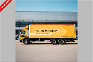 Truck Mockup - Social Media Format, a Product Mockup by Bruno's Shop