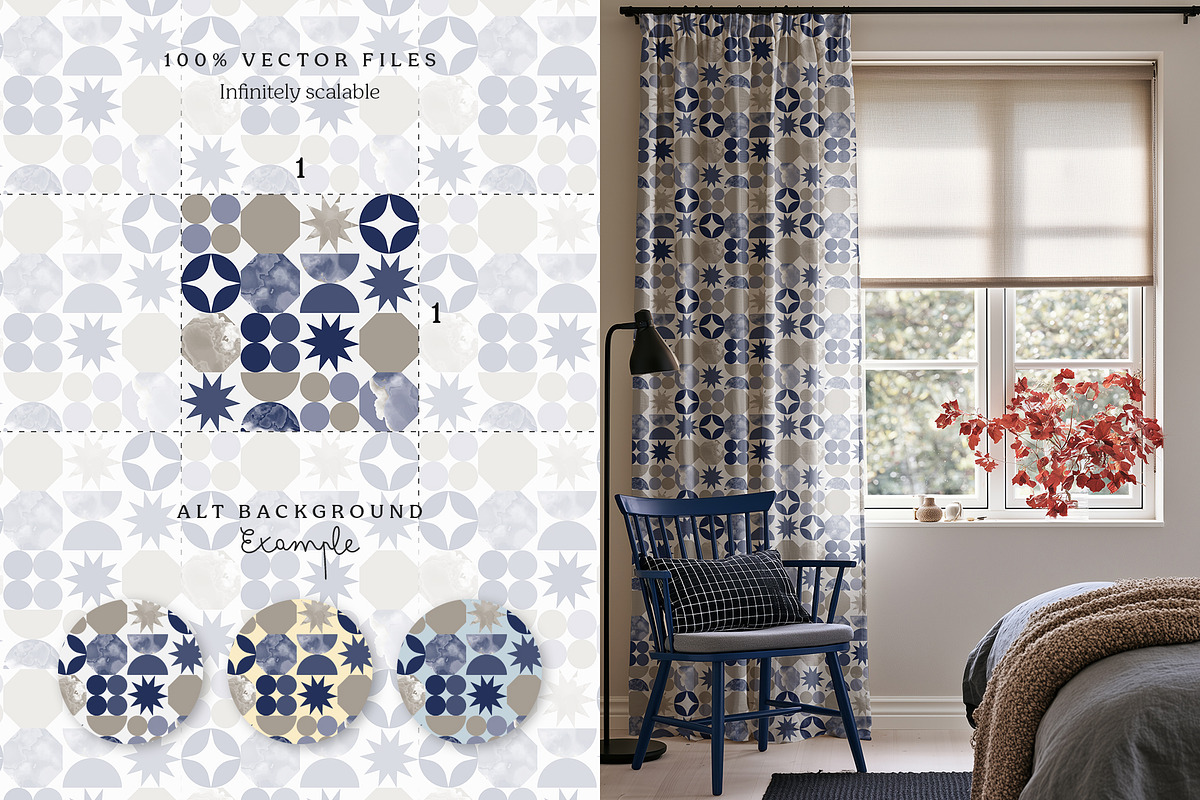 Retro mosaic seamless pattern set, a Pattern Graphic by Momosama Studio (Photo 2 of 5)