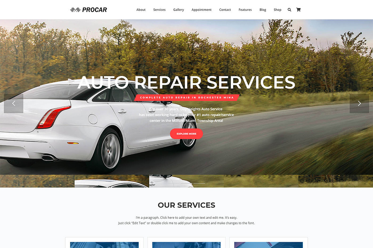 Procar - Car Repair & Business, a WordPress Template by Cherry Wordpress Theme (Photo 2 of 6)