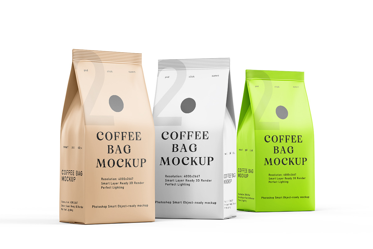 Coffee Bag Mockups, a Packaging Mockup by pixelmock (Photo 12 of 14)