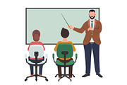 Teacher explaining lesson to student, an Education Illustration by Yayasya (Thumbnail 1 of 3)