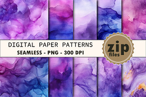 Purple Amethyst Watercolor Texture, a Texture Graphic by CitraGraphics