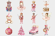Watercolor Pink Nutcracker Clipart, a Seasonal Illustration by Design Market (Thumbnail 2 of 5)