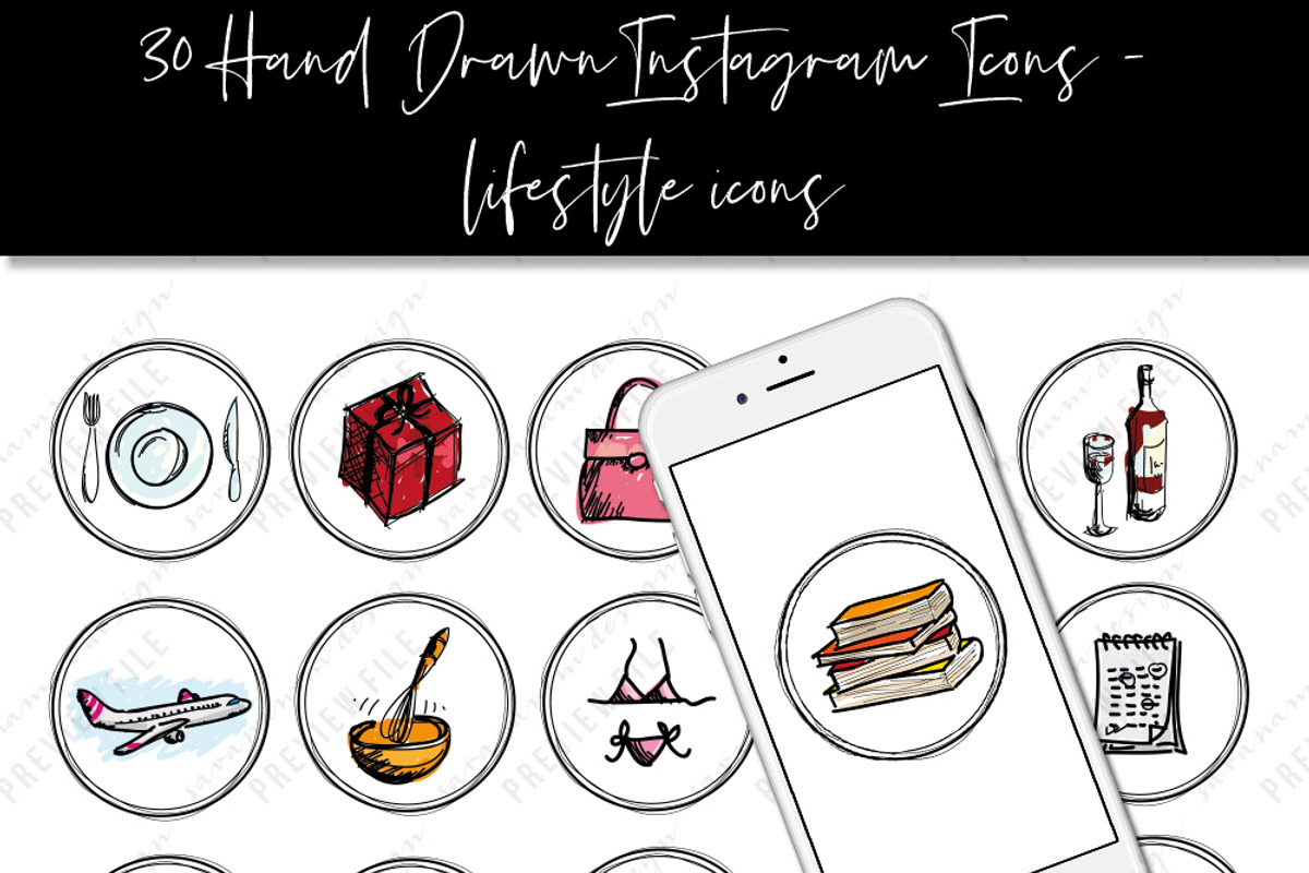 Instagram Story Highlight Icons 008, a Social Media Template by savanamm design (Photo 1 of 2)