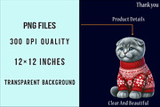 Christmas Scottish Cat Clipart PNG, an Illustration by SinaCreation (Thumbnail 6 of 7)