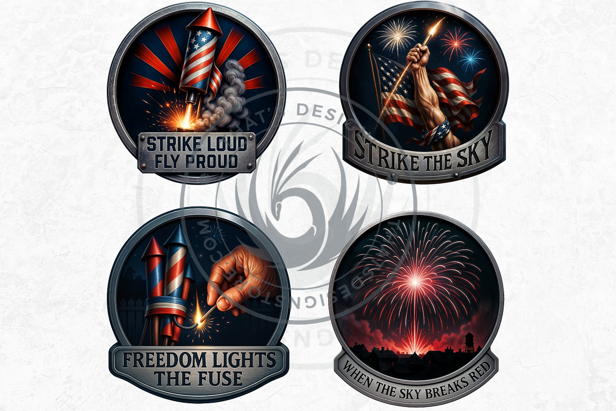 Fourth of July party Slogans PNG V1, a Seasonal Illustration by ThatsDesignArt (Photo 5 of 10)