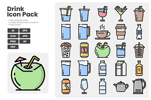 Drink Icon Pack, a Duotone Icon by erifqizeicon