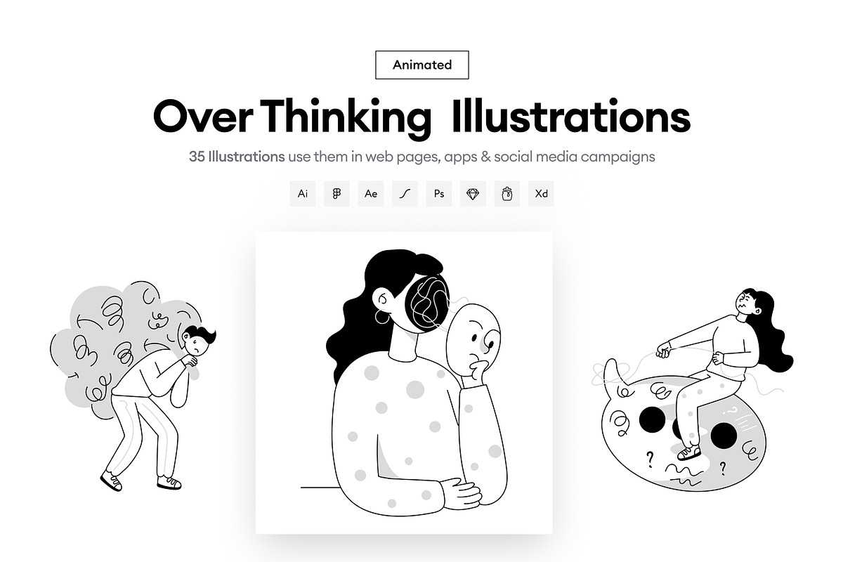 Animated Overthinking Illustrations, a Person Illustration by Vectors Market (Photo 1 of 7)