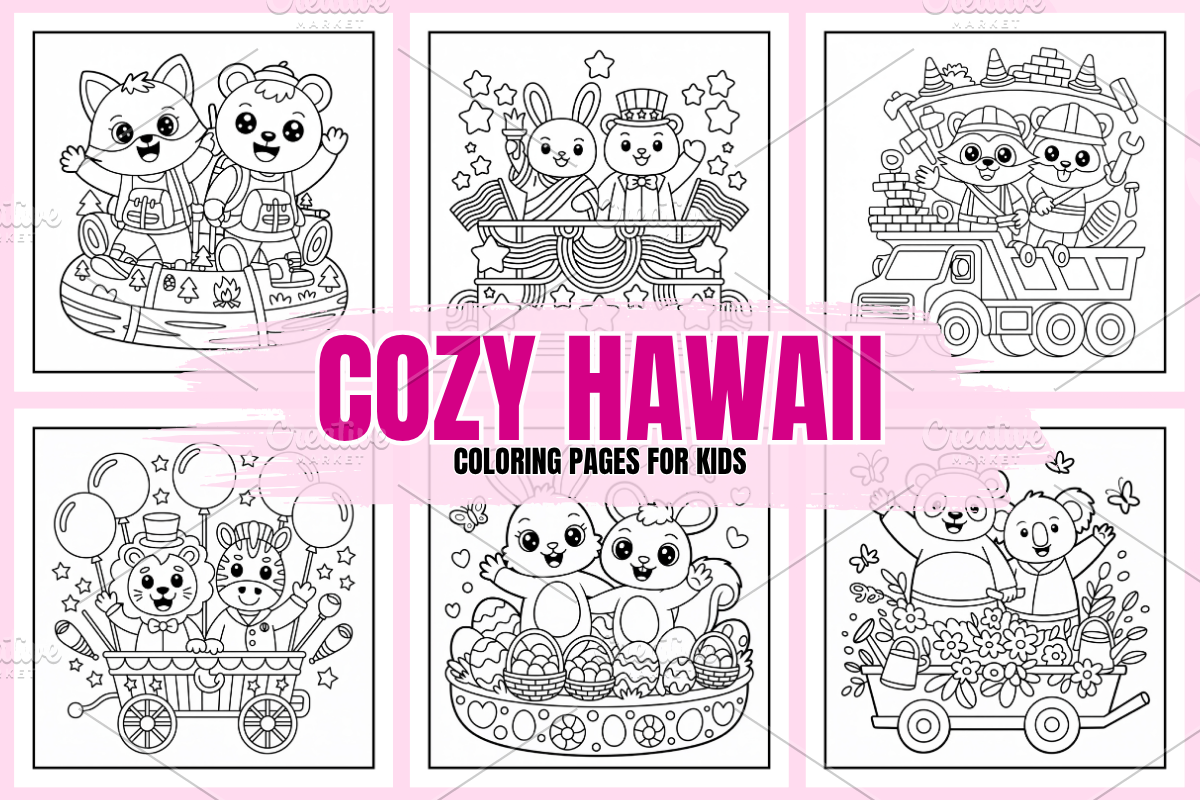 Cozy Hawaii Coloring Pages For Kids, an Animal Illustration by Coco Bloom (Photo 1 of 3)