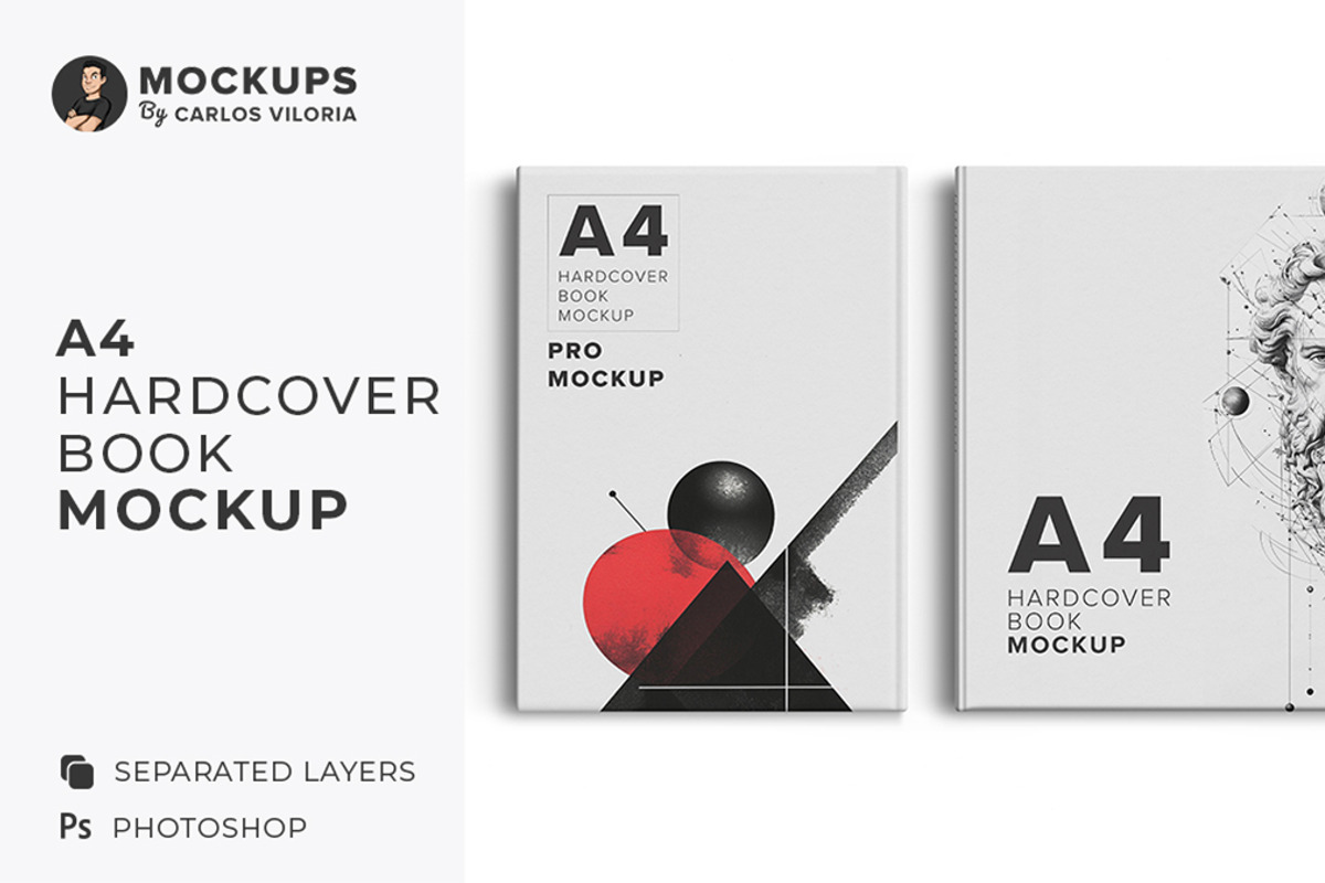 A4 Hardcover Book Mockup Back-Front, a Books & Magazine Mockup by Mockups by Carlos Viloria (Photo 1 of 5)