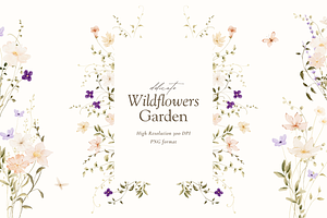 Delicate Watercolor Wildflowers