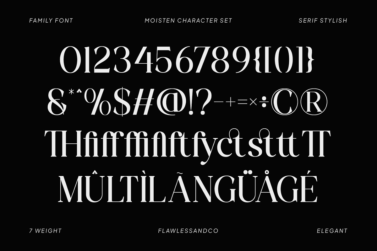 Moisten - Elegant Serif Family Font, a Serif Font by Flawless And Co (Photo 9 of 10)