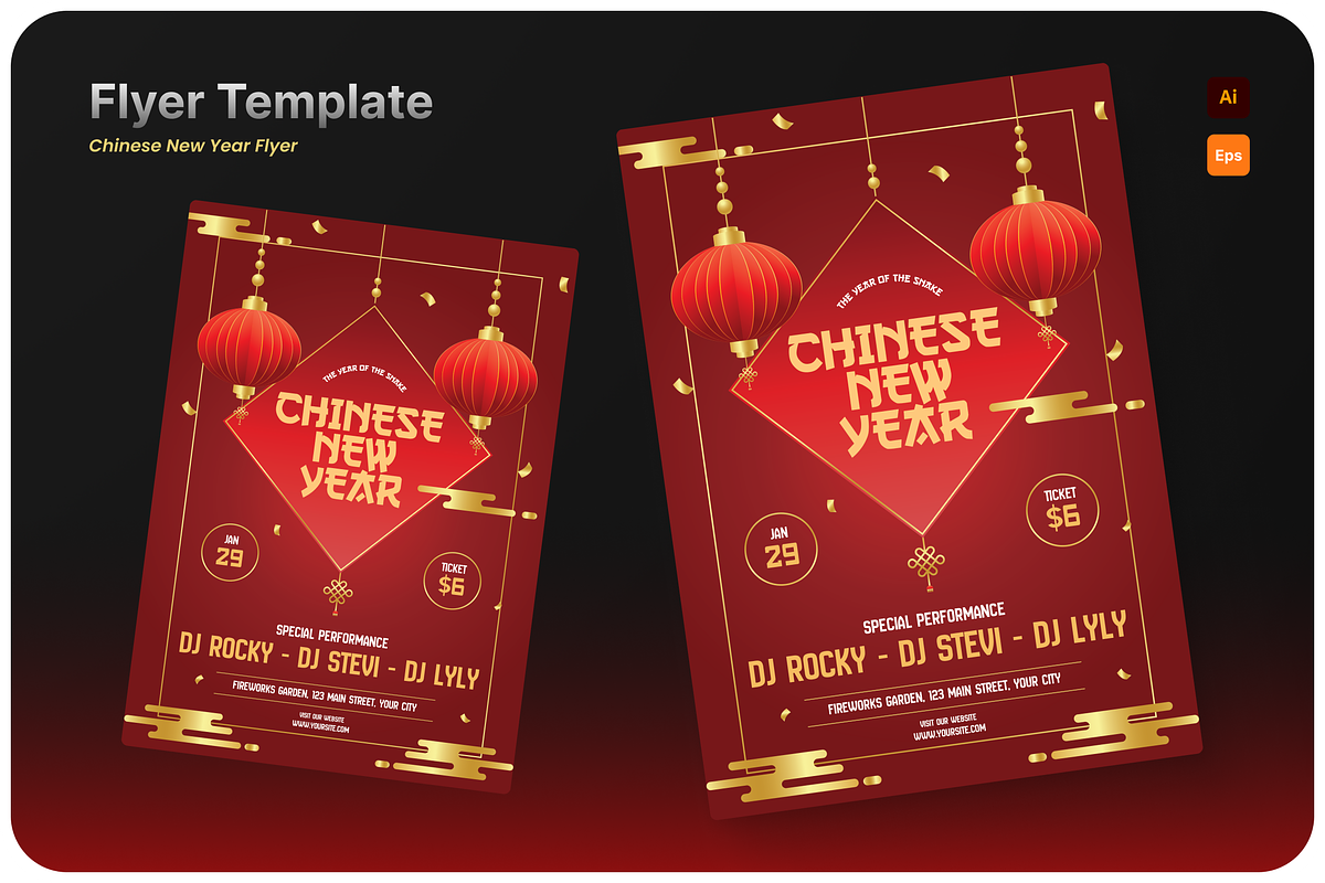 Chinese New Year Flyer, a Flyer Template by Annora Studio (Photo 1 of 5)