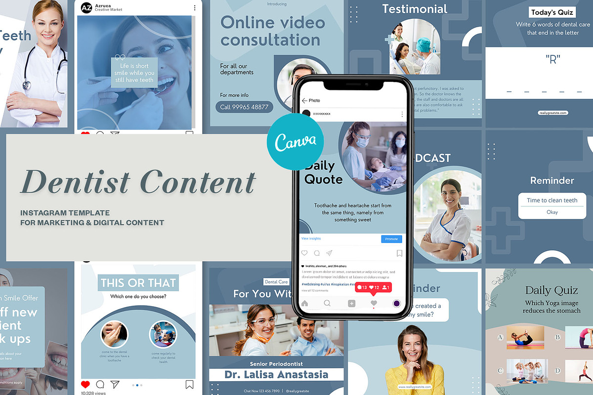 Dentist Instagram Template| CANVA
